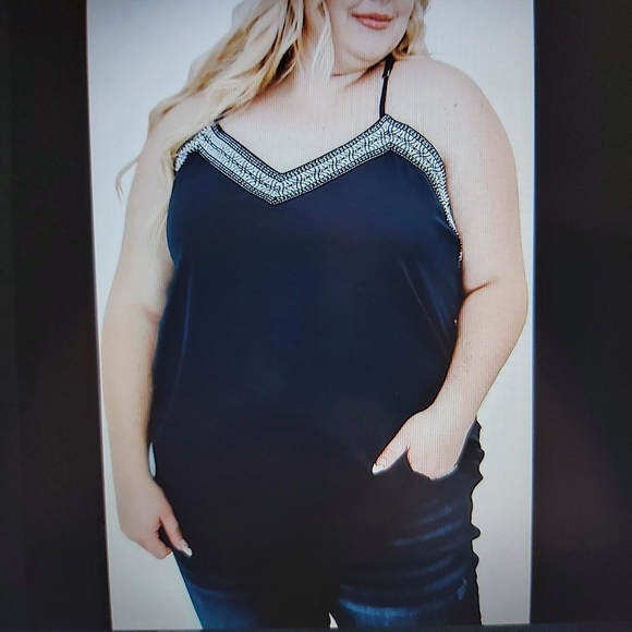 066. Blue White Plus Size Bermuda Sun Tank  Size 4X - Picture 2 of 16